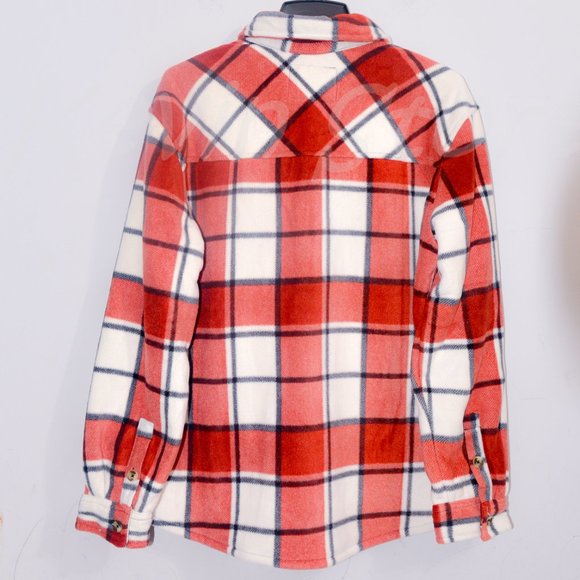 Sage Ladies' Plush‎ Shirt Jacket RED - Picture 4 of 12